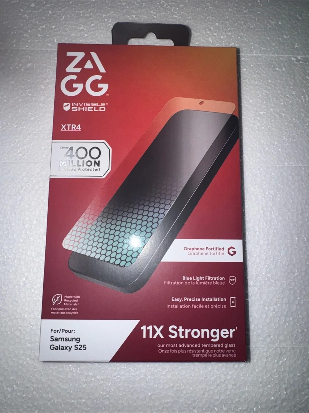 ZAGG InvisibleShield XTR4 Screen Protector for Samsung Galaxy S25 - Red